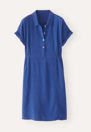 Kurzes Kleid mit Kragen, Kobalt, webstill