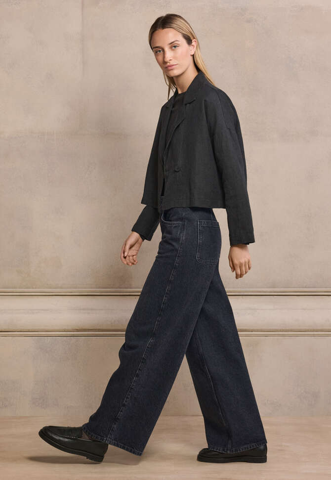 Jeans mit weitem Bein, Gewaschenes Schwarz, completeTheLook