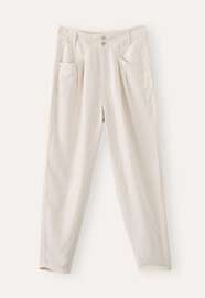 Schmal zulaufende Hose, Ecru, webstill