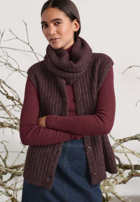 &Auml;rmelloser Cardigan, Maronenbraun, completeTheLook
