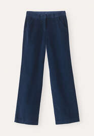 Hose mit weitem Bein, Dunkles Petrol, webstill