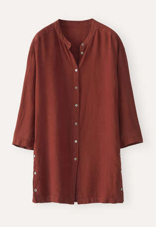 Bluse mit gekn&ouml;pften Seiten, Chilibraun, webstill