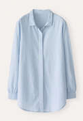 Bluse mit geschwungenem Saum, Chambray, webstill