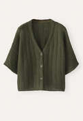 Fangmuster-Cardigan, Khaki, webstill