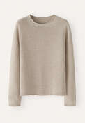 Lang&auml;rmeliger Pullover, Pergament, webstill