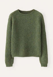 Pullover mit Rundhalsausschnitt, Wintergr&uuml;n, webstill