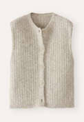 &Auml;rmelloser Cardigan, Blasses Grau, webstill
