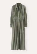 Langes Hemdkleid, Khakigr&uuml;n, webstill