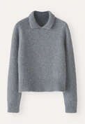Pullover mit Kragen, Gefrostetes Petrol, webstill