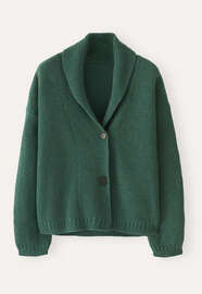 Cardigan mit Schalkragen, Tannengr&uuml;n, webstill