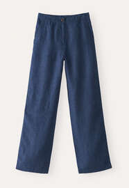 Entspannte Hose mit geradem Bein, Mitternachtsblau, webstill