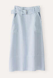 Rock mit Nahtdetail, Chambray, webstill