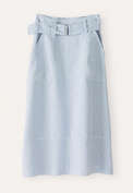 Rock mit Nahtdetail, Chambray, webstill