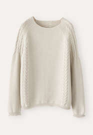 Pullover mit Zopfmuster, Blasses Grau, webstill