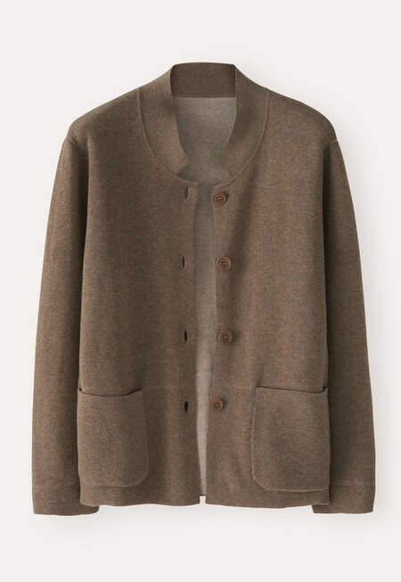Doppelt gestrickte Jacke, Taupebraun, completeTheLook