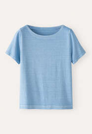 Kurz&auml;rmeliges Top, Himmelblau, webstill