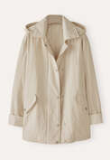 Beschichtete Jacke, Ecru, webstill