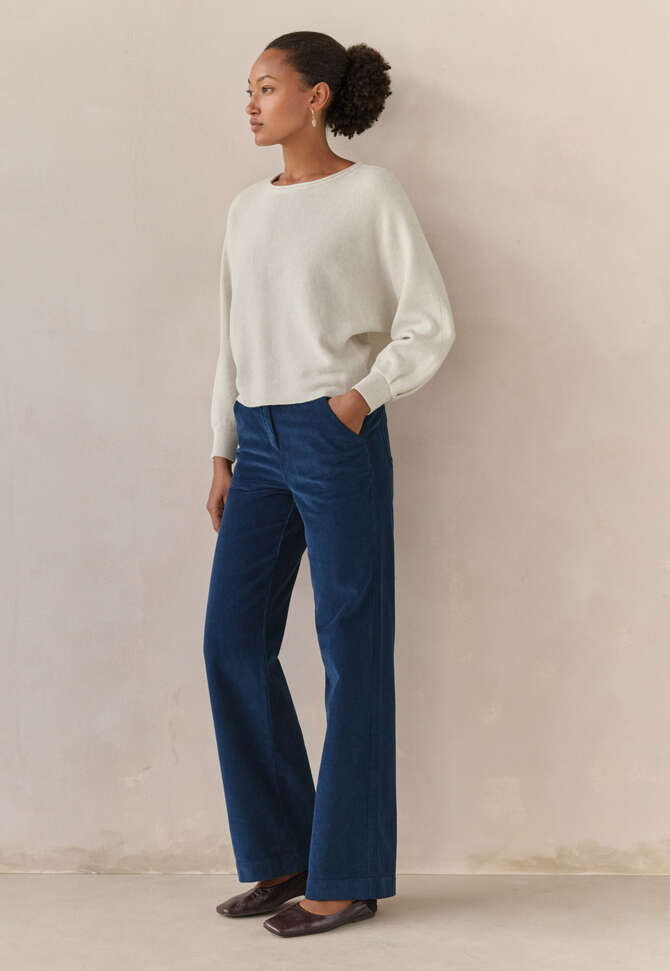 Perlmuster-Dolman-Pullover, Grau/Creme, completeTheLook