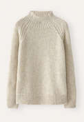 Raglanpullover mit Trichterkragen, Naturstein, webstill