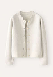 Inlaymuster-Cardigan, Blasses Grau, webstill