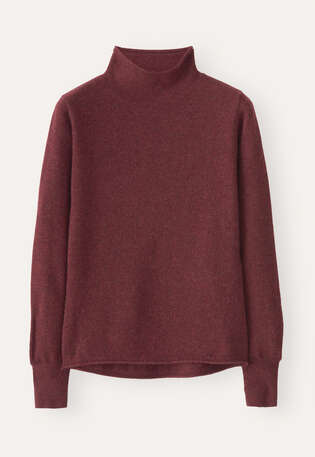 Pullover mit hohem Kragen, Cranberry, webstill