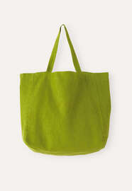 Totebag aus Leinen, Dunkle Limette, webstill