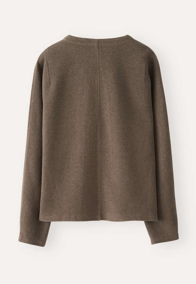 Oberteil mit V-Ausschnitt, Taupe-Braun, completeTheLook
