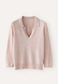 Pullover mit Kragen, Rosa/Rehbraun, webstill