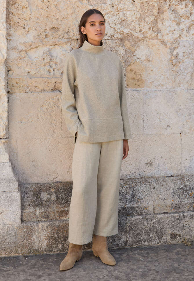 Tunika mit Trichterkragen, Nerzgrau, completeTheLook