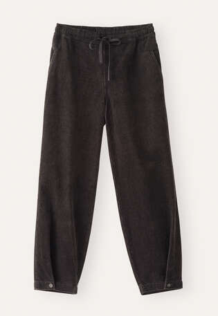 Schmal zulaufende Hose, Espresso, webstill
