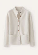 Rippstrick-Cardigan, Perlgrau, webstill