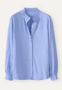 Bluse mit Trichterkragen, Fliederblau, webstill
