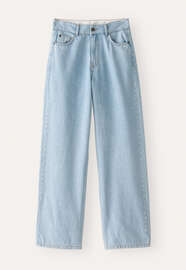 Jeans mit geradem Bein, Blasse Waschung, webstill