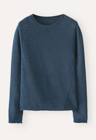 Lang&auml;rmeliger Pullover, Petrol, webstill