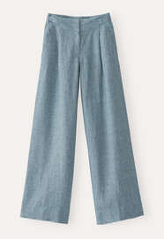 Hose mit weitem Bein, Aqua/Petrol, webstill