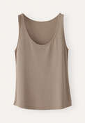 Geripptes Tr&auml;ger-Top, Taupe, webstill