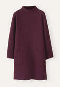 Kleid mit aufgesetzten Taschen, Aubergine, webstill