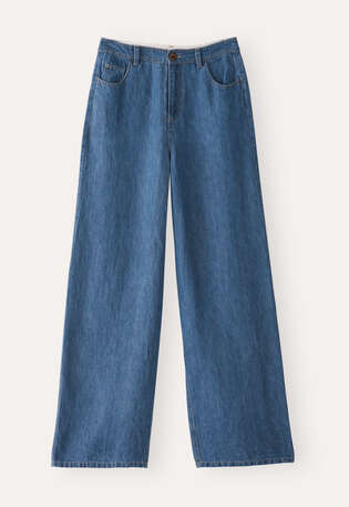 Indigo-gef&auml;rbte Jeans, Gewaschenes Indigo, webstill