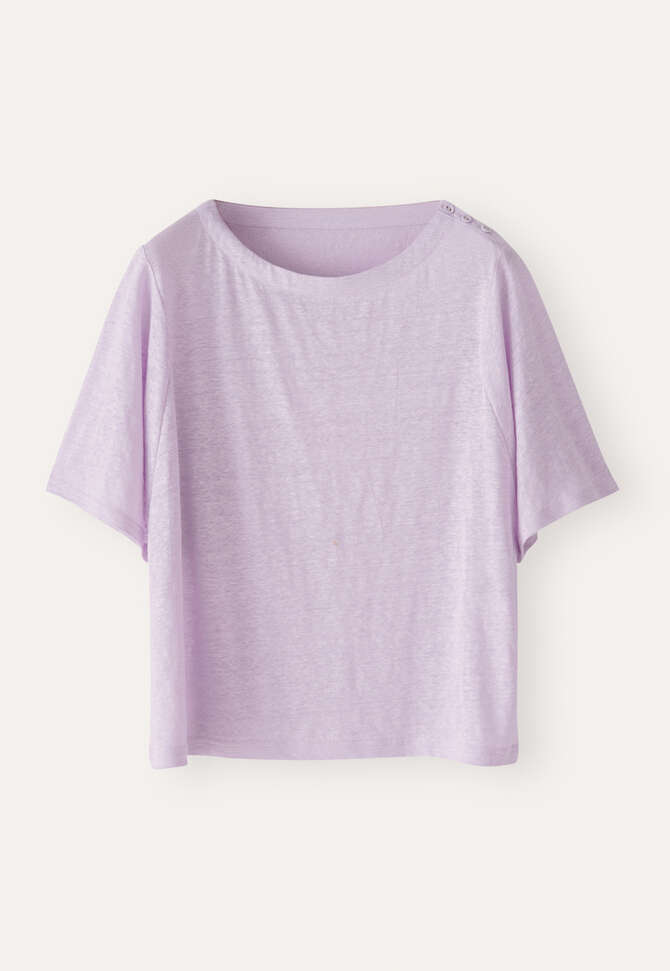 Jersey-Top mit gekn&ouml;pfter Schulter, Blasses Lavendel, completeTheLook