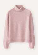Rollkragenpullover, Zartes Orchideenrosa, webstill