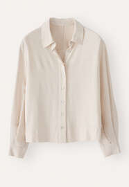Bluse mit geschwungenen &Auml;rmeln, Blasses Naturbeige, webstill