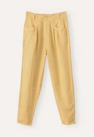 Schmal zulaufende Hose, Zartes Gelb, webstill