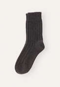 Gerippte Socken, Kohlschwarz, webstill