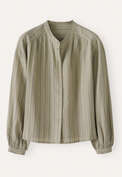 Streifenbluse, Oliv/Taupe, webstill