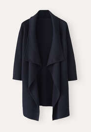 Jacke mit Wasserfallkante, Tinte, webstill