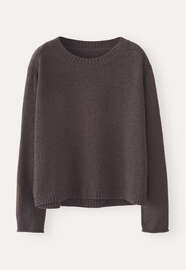Pullover mit Rundhalsausschnitt, Maronenbraun, webstill