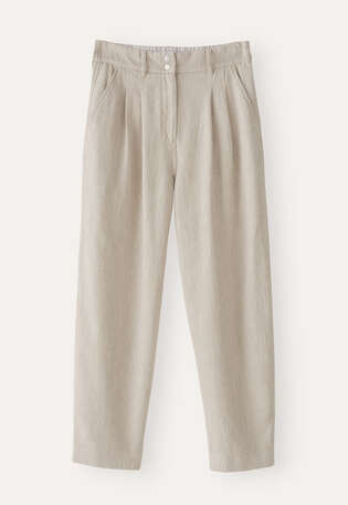 Schmal zulaufende Hose, Rehbraun, webstill