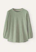 Gestreiftes Jersey-Oberteil, Oliv/Creme, webstill