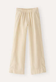 Hose mit weitem Bein, Natur/Creme, webstill