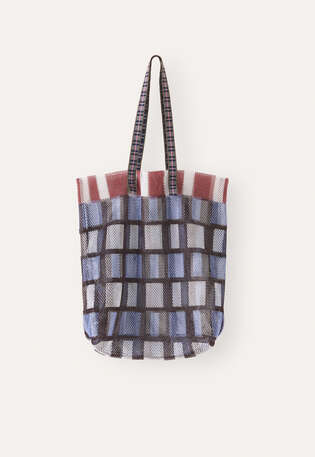 Bedruckte Netztasche, Pflaume, webstill